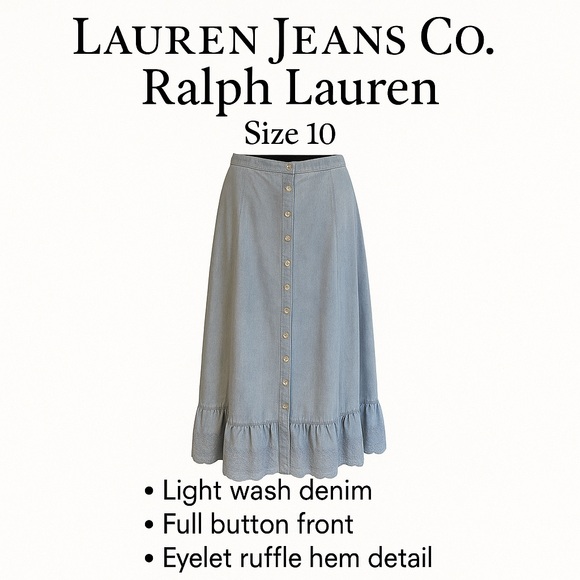 Ralph Lauren Dresses & Skirts - Lauren Jeans Co. Ralph Lauren Denim Maxi Skirt – Size 10